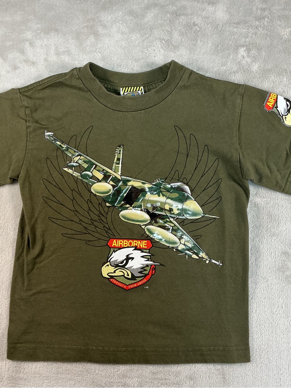 Kids Olive Green 'Airborne' Graphic Tee 4T